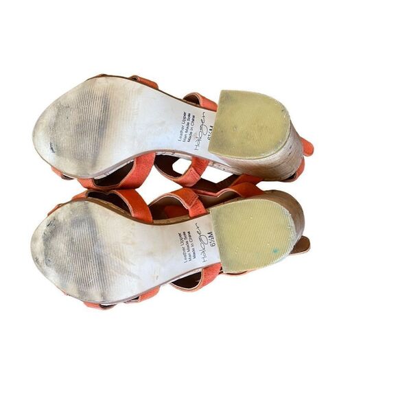 Halogen Orange Suede Leather Cutout Sandal Heels - Picture 10 of 15